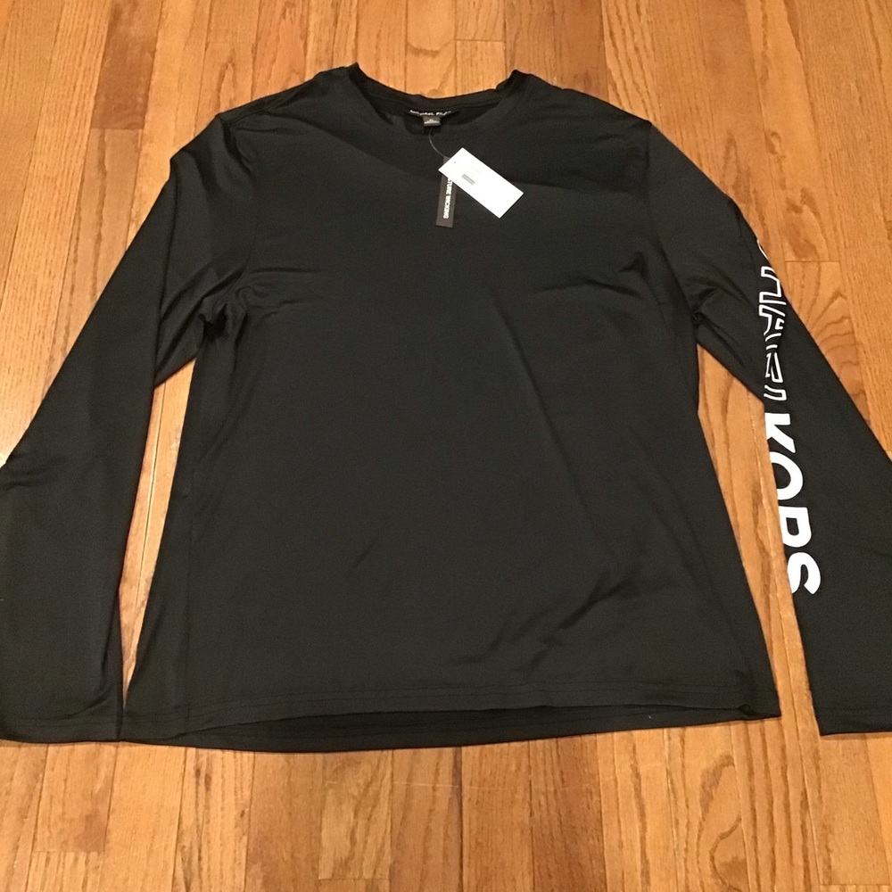 Michael Kors Long Sleeve Moisture Wicking Athletic Black Shirt - Size XL